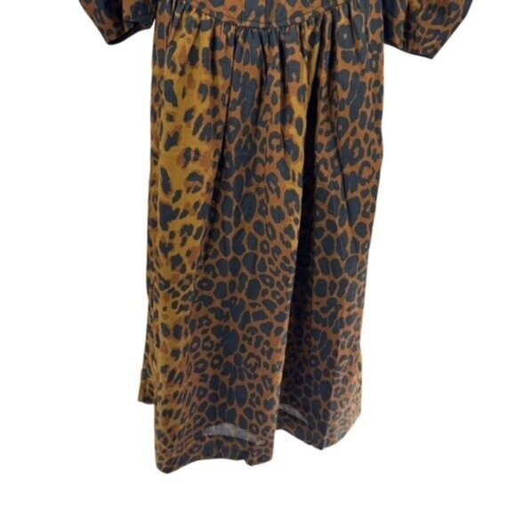 Tuckernuck NEW Leopard Graciela Puff Sleeve Square Neck Midi Dress Size 8 - Picture 5 of 10